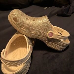 Silver Sparkle Crocs Kids Size J3